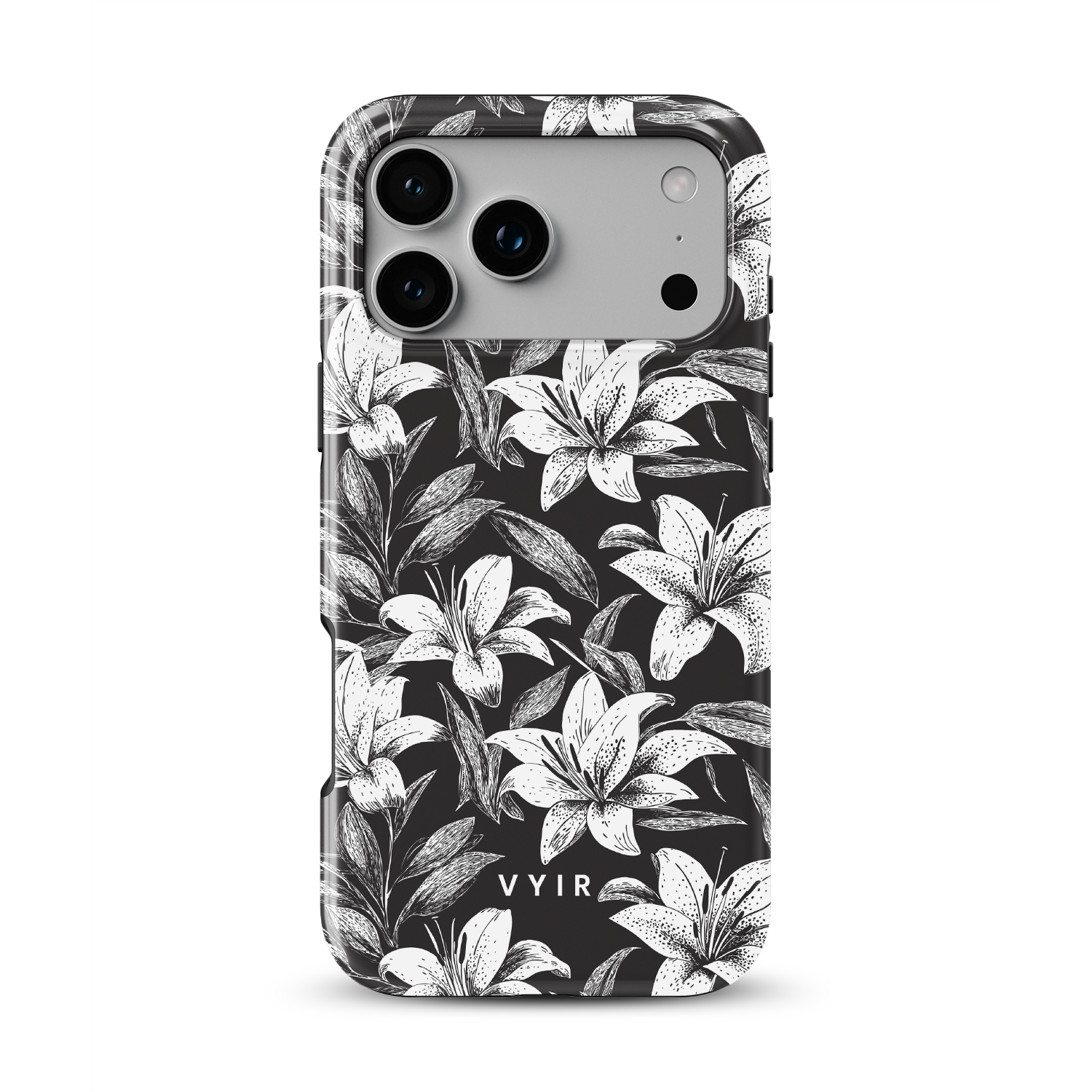 Monochrome Lilies - Shockproof Phone Case - VYIR