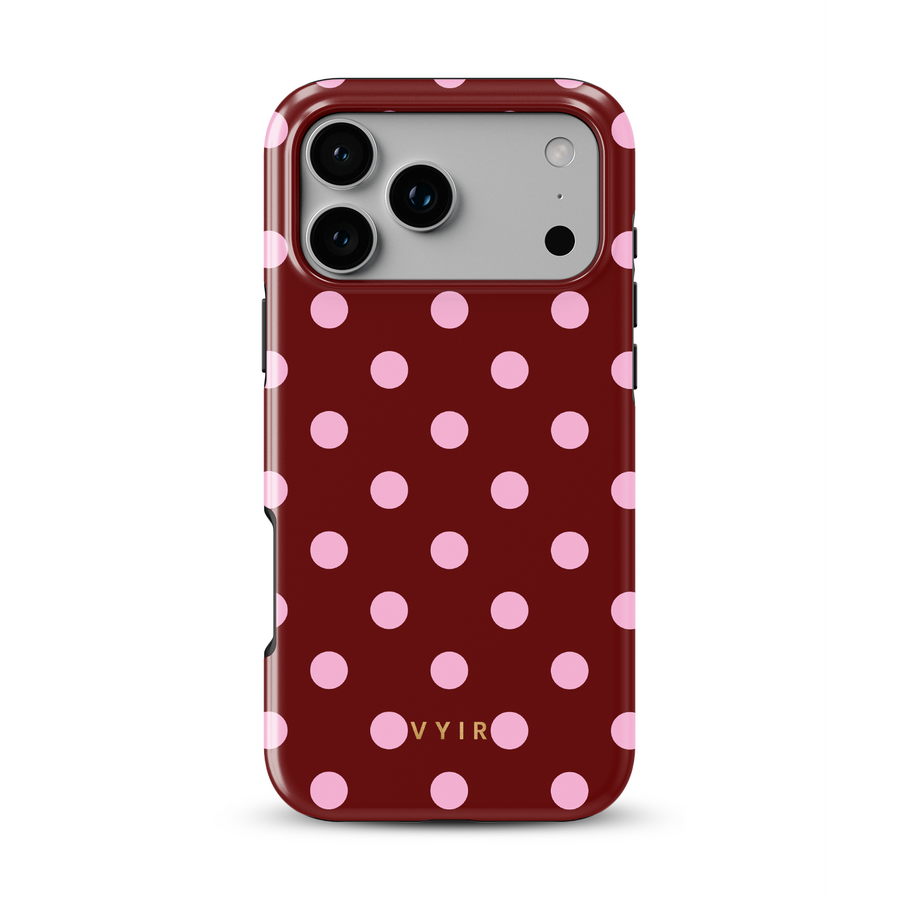 Classic Polka Dots, Βουργουνδί - Tough Θήκη MagSafe iPhone