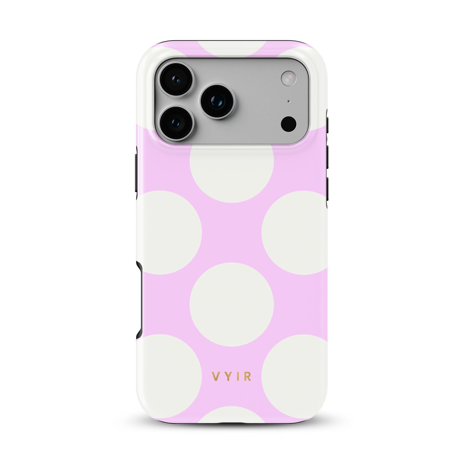 Large Polka Dots, Vanilla Pink - Shockproof Phone Case - VYIR