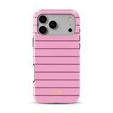 Horizontal Stripes, Ροζ πούδρα - Tough MagSafe Θήκη iPhone