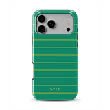 Horizontal Stripes, Πράσινο Goldline - Tough MagSafe Θήκη iPhone