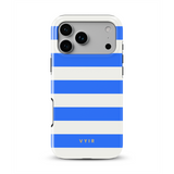 Horizontal Stripes, Μπλε Riviera - Tough MagSafe Θήκη iPhone