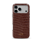 Croc Leather Print Mocha - Tough MagSafe iPhone Θήκη