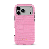 Croc Leather Print Pink - Tough MagSafe iPhone Θήκη
