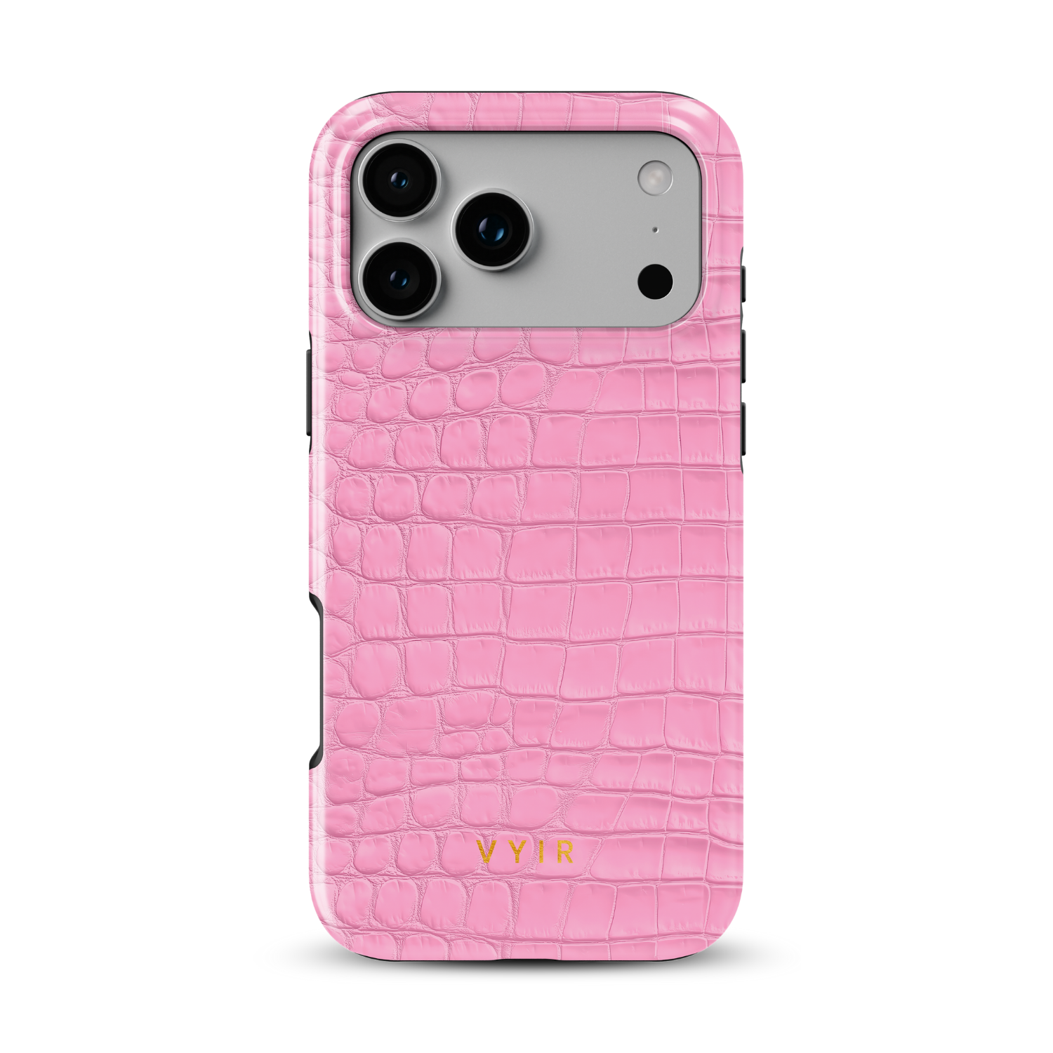 Croc Leather Print Pink - Shockproof Phone Case - VYIR