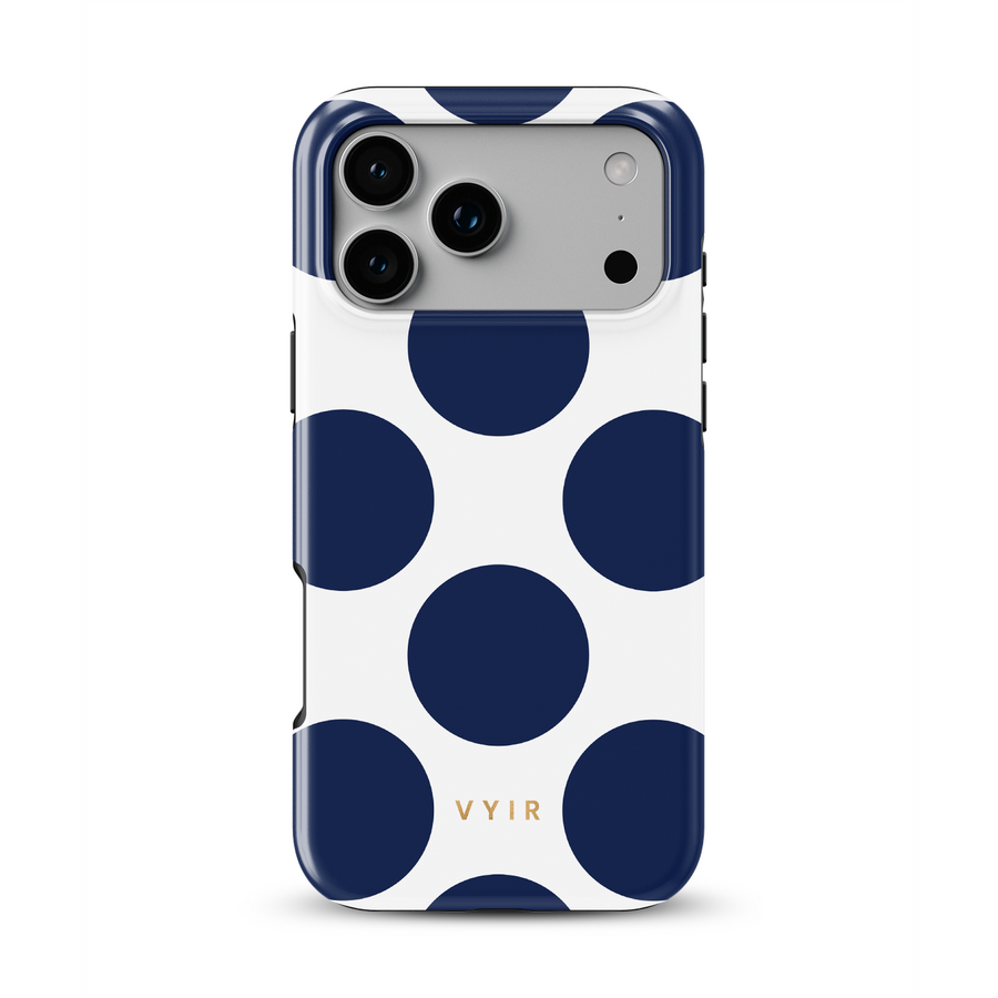 Large Polka Dots, Old Money Blue - Tough MagSafe iPhone Θήκη