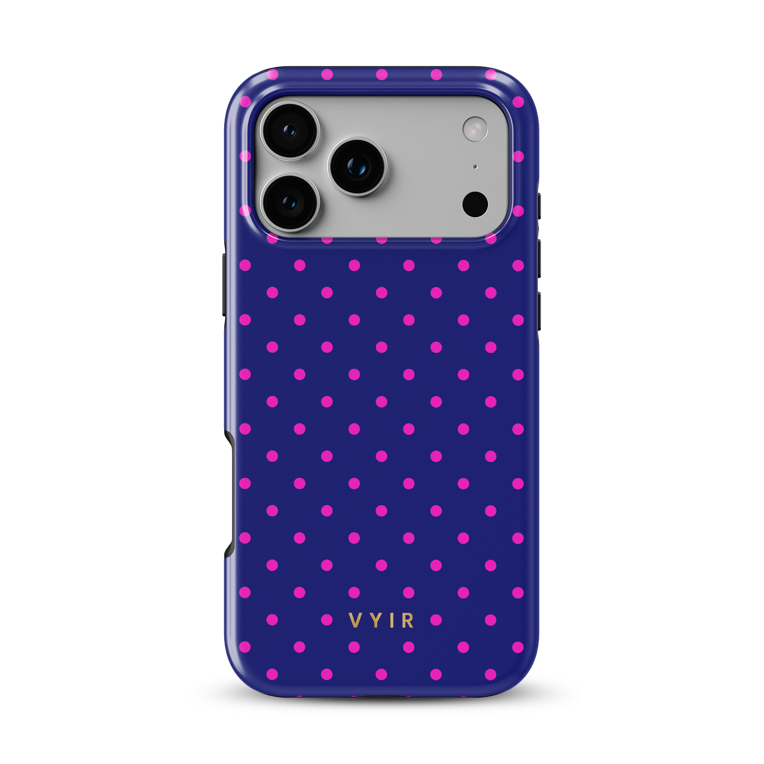 Tiny Polka Dots, Midnight Pink - Shockproof Phone Case - VYIR