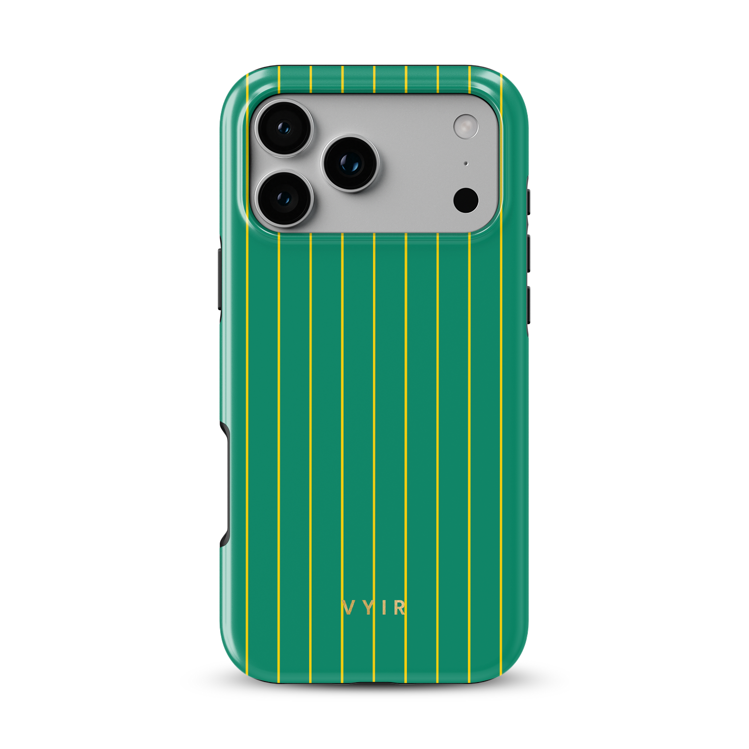 Vertical Stripes, Goldline Green - Shockproof Phone Case - VYIR