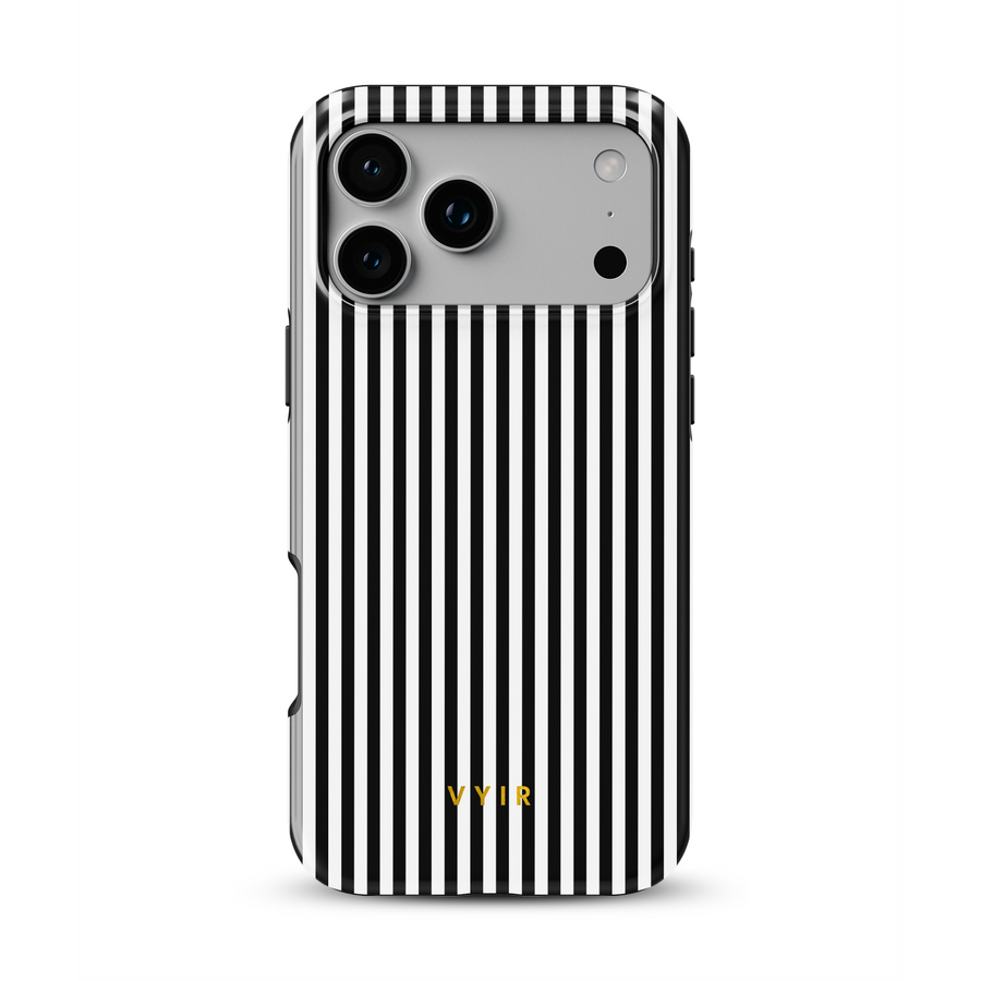 Vertical Stripes, Pinstripe Black and White - Tough Θήκη MagSafe iPhone