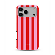 Vertical Stripes, Red Blush - Shockproof MagSafe iPhone Case - VYIR