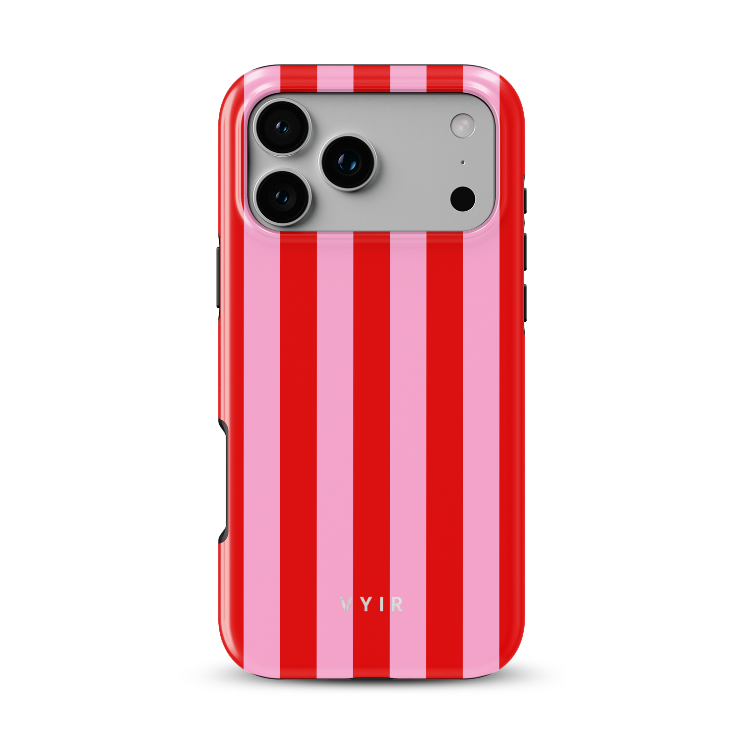 Vertical Stripes, Red Blush - Shockproof Phone Case - VYIR