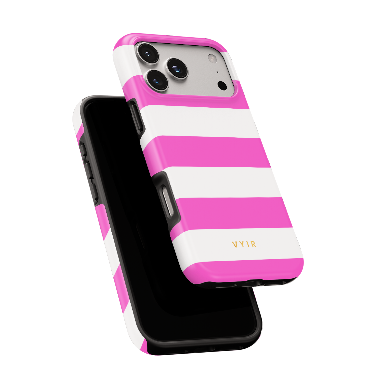 Horizontal Stripes, Fashion Pink - Shockproof Phone Case - VYIR