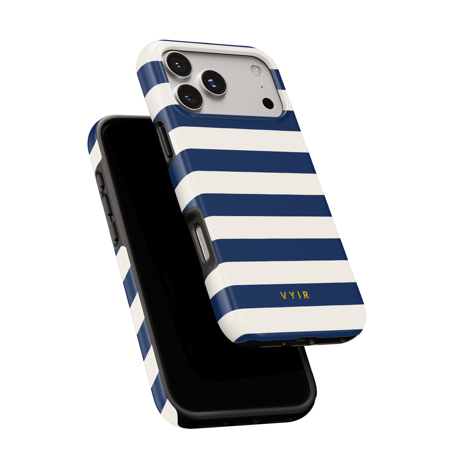 Horizontal Stripes, Old Money Blue - Shockproof Phone Case - VYIR
