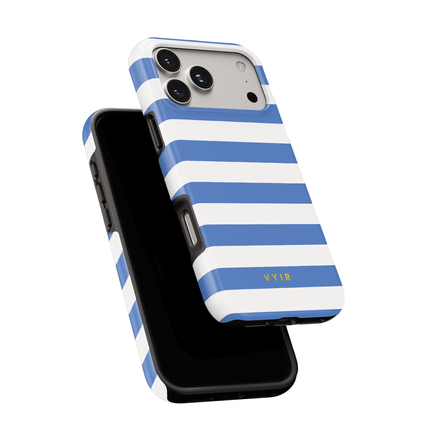 Horizontal Stripes, Parisian Blue - Shockproof Phone Case - VYIR