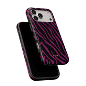 Zebra Luxe, Burgundy - Shockproof MagSafe iPhone Case - VYIR