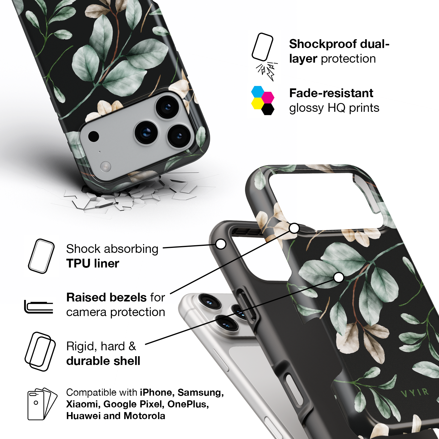 Evergreen Branches - Shockproof Phone Case - VYIR