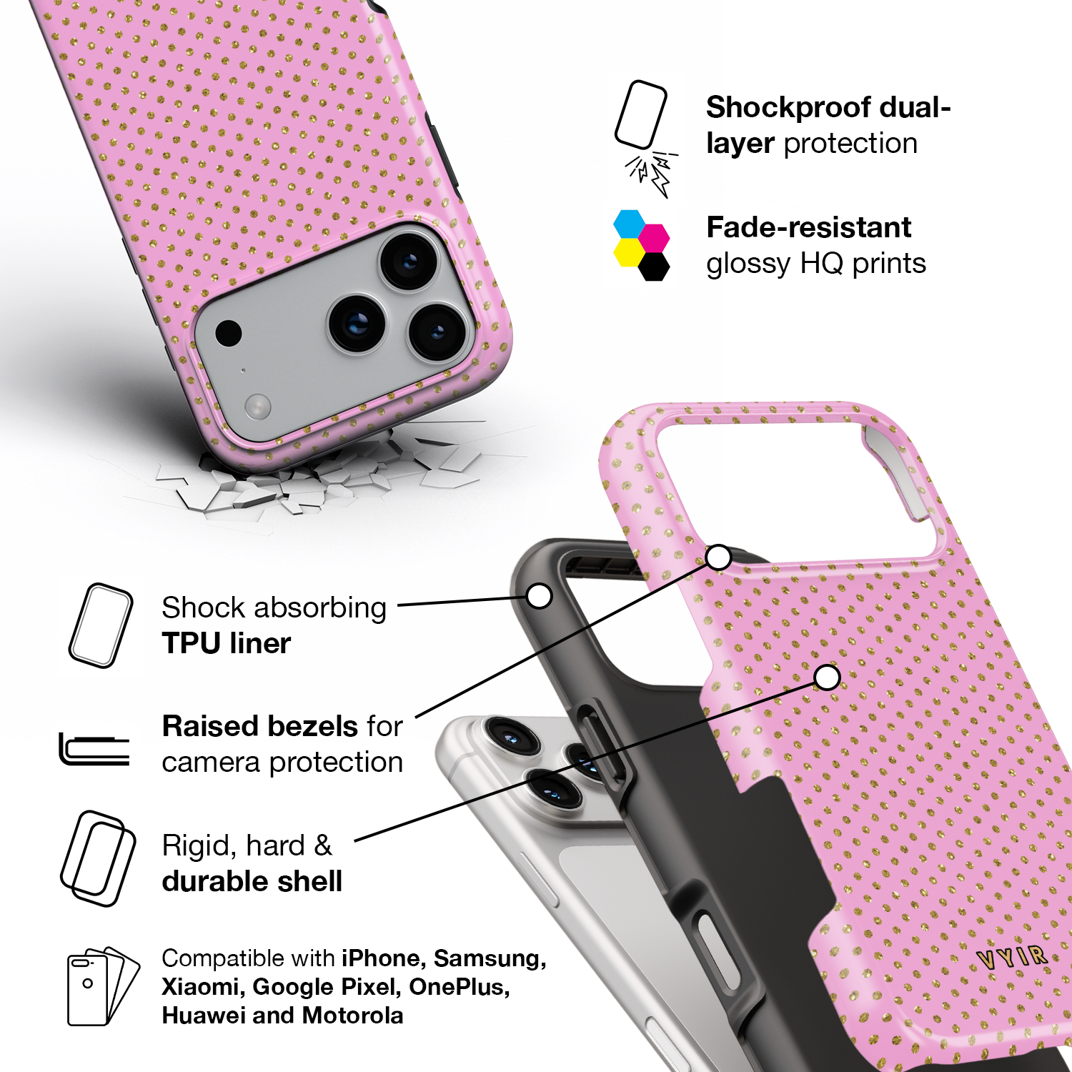 Princess Dots - Shockproof Phone Case - VYIR
