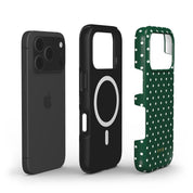 Tiny Polka Dots, Forest Green - Shockproof MagSafe iPhone Case - VYIR