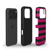 Horizontal Stripes, Wine Red - Shockproof Phone Case - VYIR