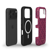 Ornate Bloom, Burgundy - Shockproof MagSafe iPhone Case - VYIR
