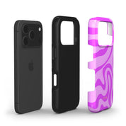 Swirl Lines, Light Pink - Shockproof Phone Case - VYIR