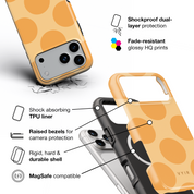 Big Polka Dots, Mango - Shockproof MagSafe iPhone Case - VYIR