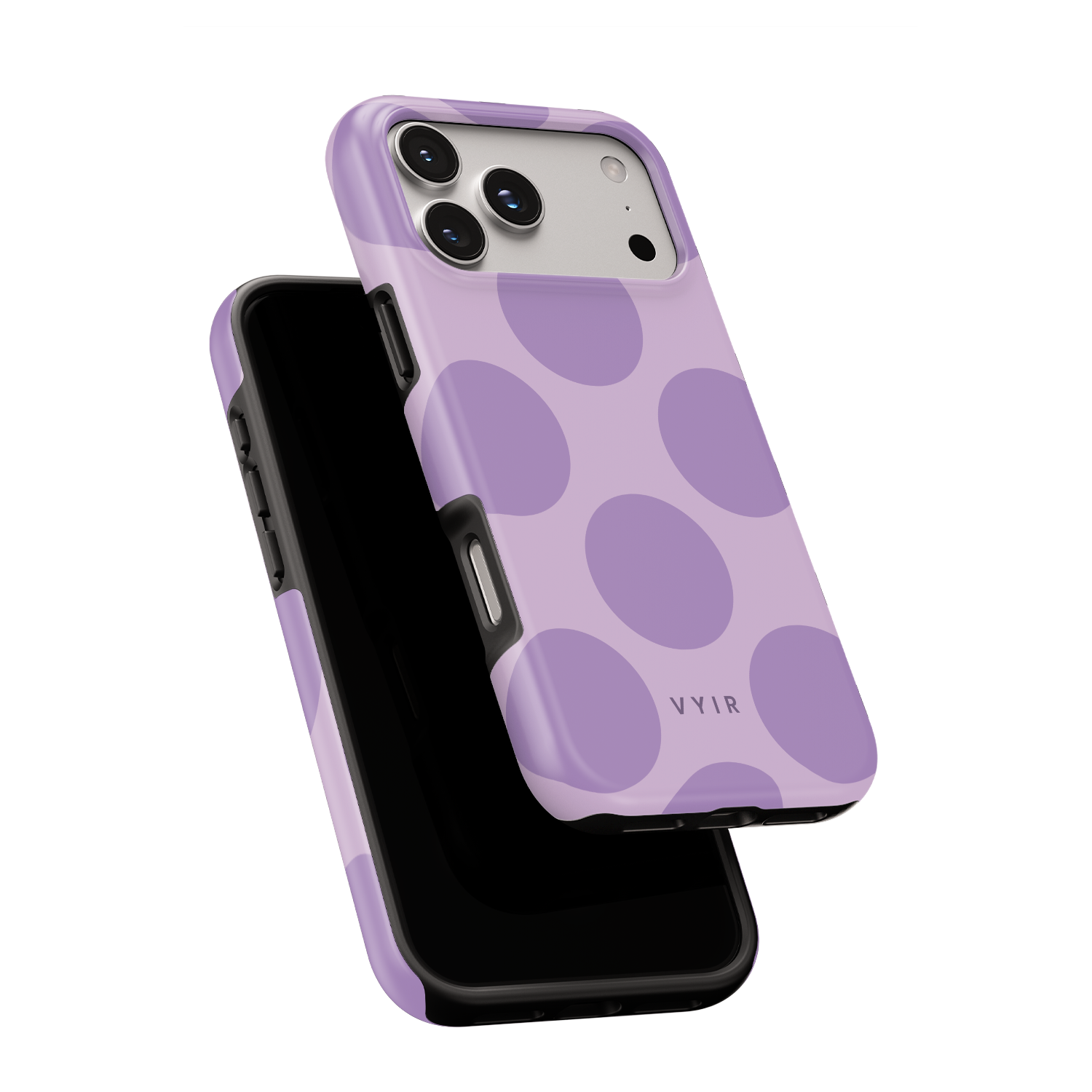 Big Polka Dots, Lilac - Shockproof MagSafe iPhone Case - VYIR