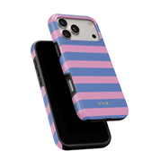 Horizontal Stripes, Periwinkle Dream - Shockproof MagSafe iPhone Case - VYIR