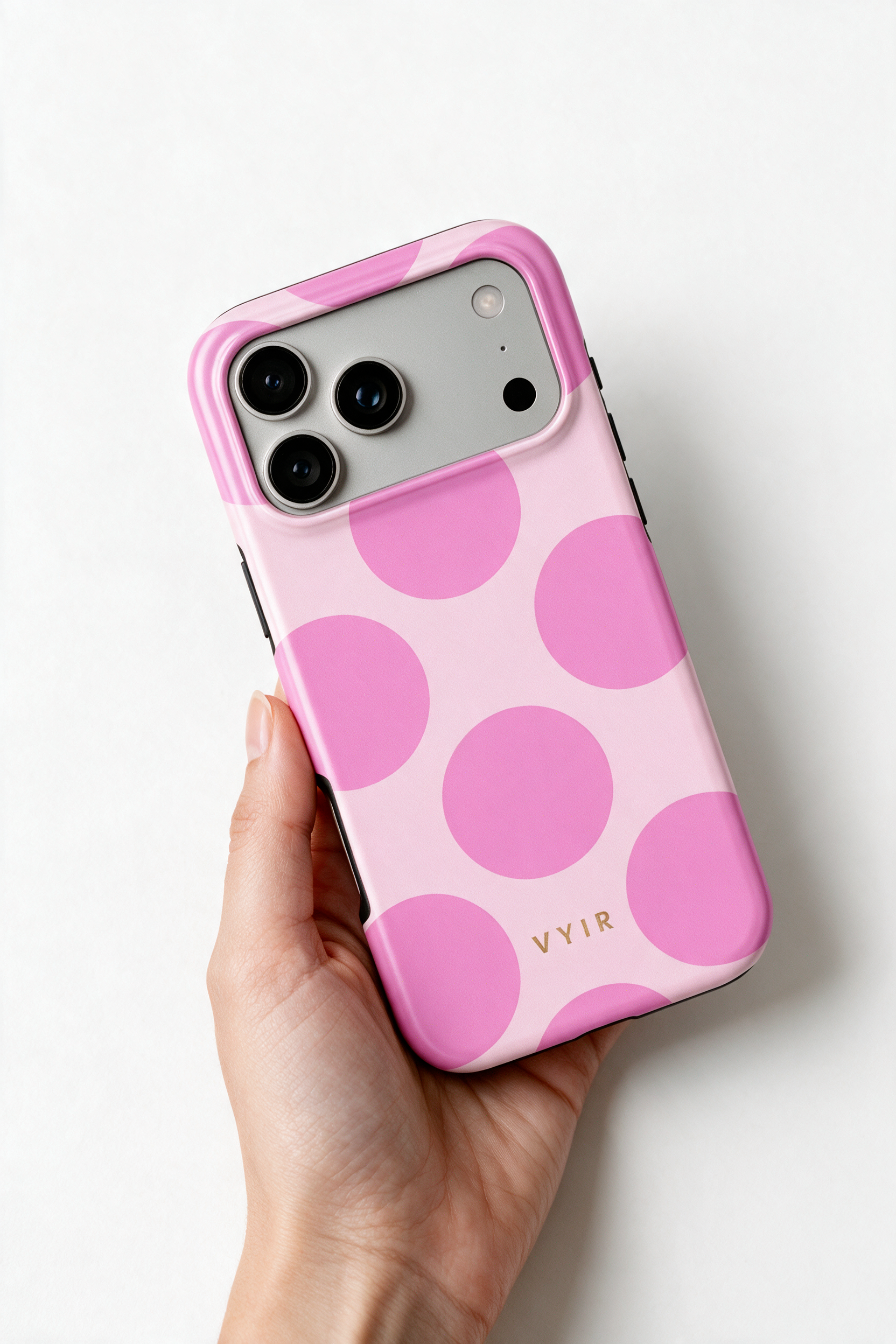 Large Polka Dots, Bubbly Pink - Tough Θήκη κινητού
